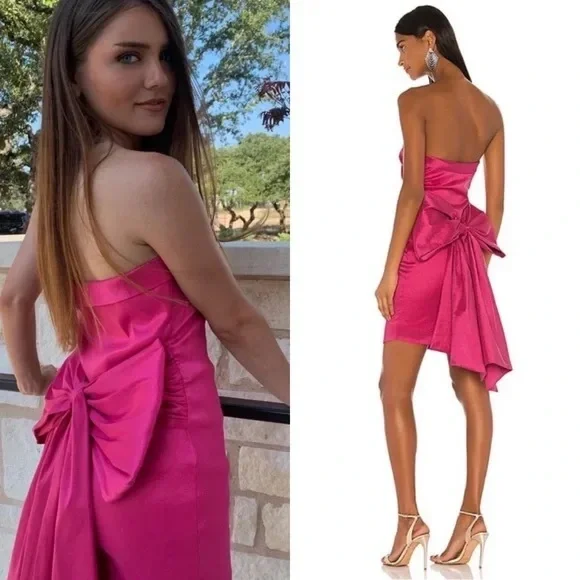 LIKELY Merino Fuchsia Pink Sleeveless Bow Top XS - Picture 6 of 6